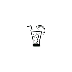 White Arc Line - simple figure - Transparent Layer PNG