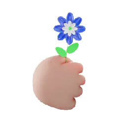 Hand Holding Blue Flower - flower - High Resolution PNG