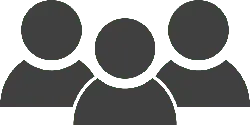 Three Gray Human Icons - gray - High Resolution PNG