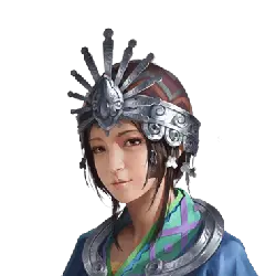 Silver Headdress Female Character - game character - Transparent Background PNG