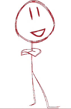 Red Line Person - red - Transparent Background PNG