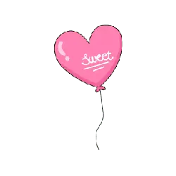 Pink Heart Balloon - gift - sweet - Transparent Background PNG
