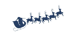 Santa Claus and his reindeer sleigh - gift - PNG