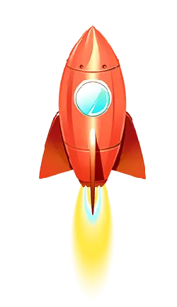 Red Rocket - flying vehicle - space - Transparent Background PNG