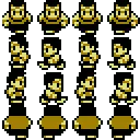 Pixel Cat - yellow - Transparent Background PNG