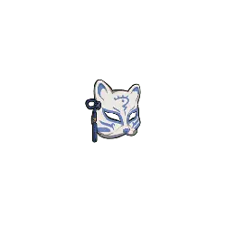 Blue and White Fox Mask - fox - No Watermark PNG