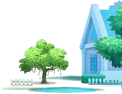 Glowing Tree and House - night - Lossless PNG