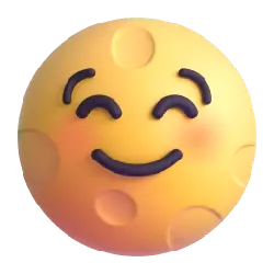 Smiling Moon Emoji - smile - Free PNG