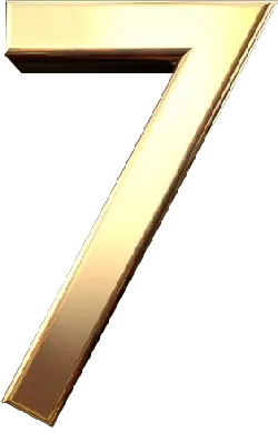 Number 7 - gold - symbol - No Background PNG