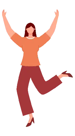 Jumping Woman - happy - Transparent Background PNG