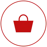 Shopping Basket Icon - red - High Resolution PNG