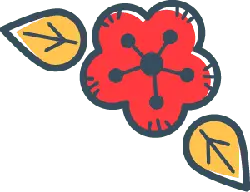 Red Flower - art - leaves - Free Download PNG