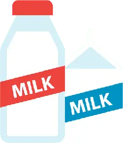 Milk Bottle and Carton - packaging - High Resolution PNG