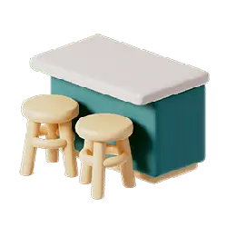 Minimalist Bar Stool Set - modern design - High Resolution PNG