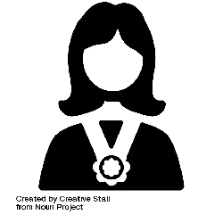 Female Icon with Medal - icon - No Background PNG