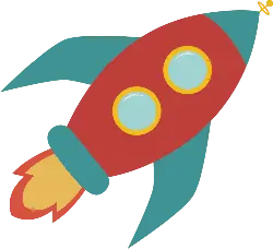 Colorful Rocket - flying vehicle - space - PNG Images