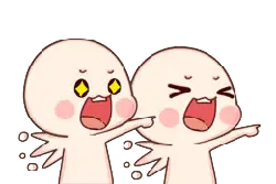 Two cartoon characters - interaction - High Resolution PNG