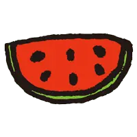 Watermelon Slice - black - slice - No Background PNG