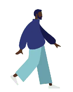 Man in Blue Top and Light Green Pants - illustration - No Background PNG