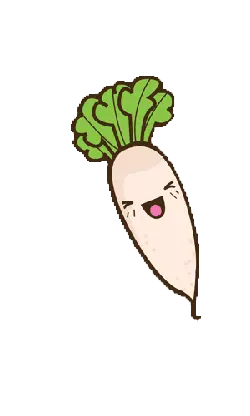Smiling Radish - green leaves - Transparent Layer PNG