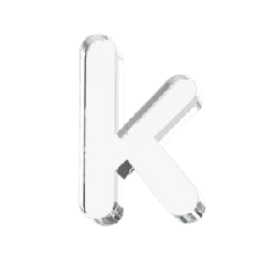 Letter K - silver - High Resolution PNG
