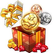 Gift Box with Coins and Gems - gems - PNG Images