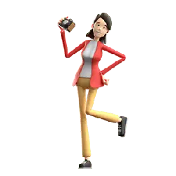 Cartoon Character with Camera - animation - No Watermark PNG