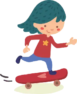 Skateboard Girl - High Quality PNG
