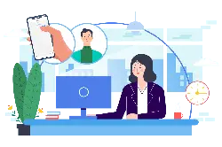 Remote Work Scene - phone - High Resolution PNG