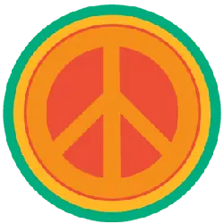 Peace Symbol - orange - High Resolution PNG