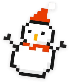 Snowman - pixel art - winter - High Resolution PNG