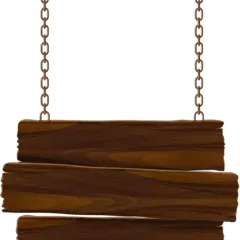 Wooden Signboard - hanging - chain - No Background PNG