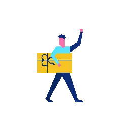 Person Delivering a Gift - holiday - Transparent Background PNG
