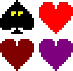Pixel Heart - purple - Transparent Background PNG