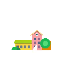Colorful Building - house - Transparent Layer PNG