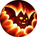 Flaming Bat - holiday decoration - PNG