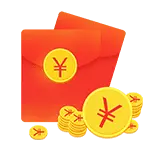 Red Envelope and Coins - Free PNG