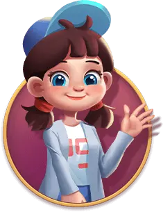 Cartoon Girl with Hat - wave - Free PNG