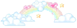 Rainbow and Clouds - heart - PNG