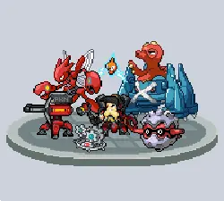 Mechanical Warriors and Role Playing Game Character - pixel art - No Watermark PNG