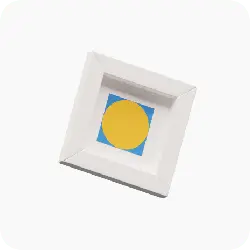 Square Frame with Yellow Circle - minimalist design - High Resolution PNG