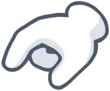 White Cartoon Hand - hand - No Watermark PNG