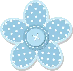 Blue Flower Button - pattern - High Resolution PNG