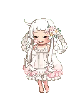 Pixel Art Girl - flower - High Resolution PNG