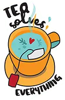 Tea solves everything - humor - Free PNG