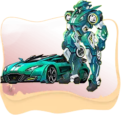 Cyber Car and Robot - machinery - Transparent Background PNG