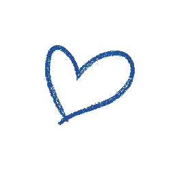 Blue Heart Shape Pattern - line drawing - High Resolution PNG