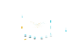 Arrangement of Blue Cubes and Yellow Rectangular Prisms - geometric shapes - Free PNG
