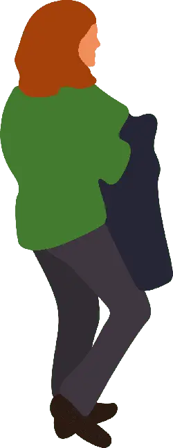 Woman in Green Top - illustration - PNG