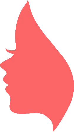 Pink Silhouette of a Face - silhouette - PNG